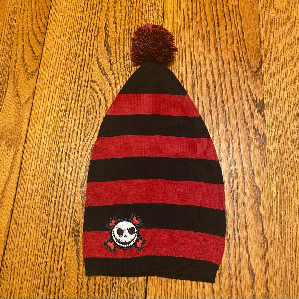 Disney Jack Skellington Beanie | Red & Black Striped Winter Hat